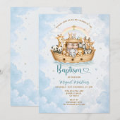 Invitation de baptême garçon Arche de Noé (Devant / Derrière)