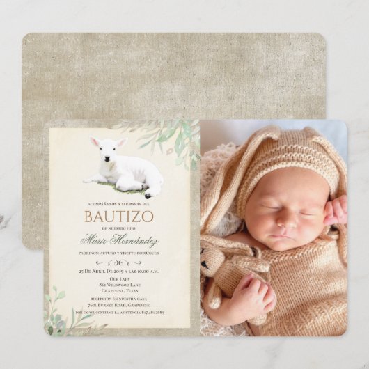 Invitation De Baptême Garçon Baptême Enfant (Devant / Derrière)