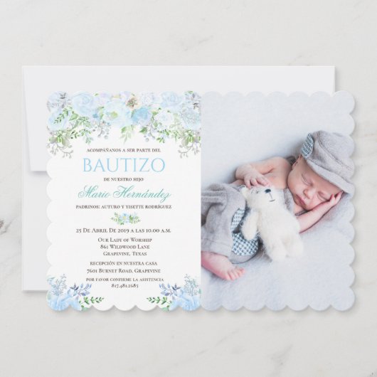 Invitation De Baptême Garçon Baptême Enfant (Devant)