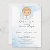 Invitation de baptême garçon en espagnol Boho (Devant)