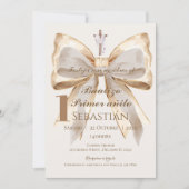 Invitation de baptême garçon en espagnol Boho (Devant)