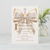 Invitation de baptême garçon en espagnol Boho (Debout devant)