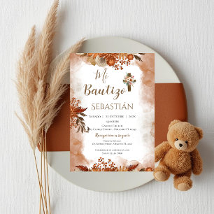 Invitation de baptême garçon en espagnol Boho