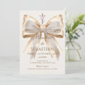 Invitation de baptême garçon en espagnol Boho (Debout devant)