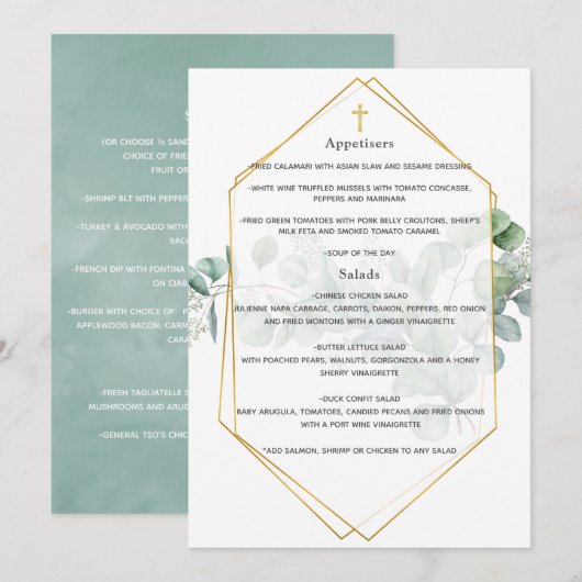 Invitation de baptême géométrique à l'aquarelle eu (Devant / Derrière)