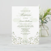 Invitation de baptême Gypsophile (Debout devant)