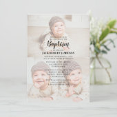 Invitation de baptême moderne en collage photo (Debout devant)