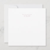 Invitation de baptême moderne rose blanc (Dos)