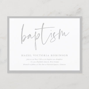 Invitation de baptême moderne script