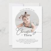Invitation de baptême photo ronde (Devant)