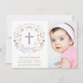 Invitation de baptême pour fille - Photo, Custom,  (Devant)