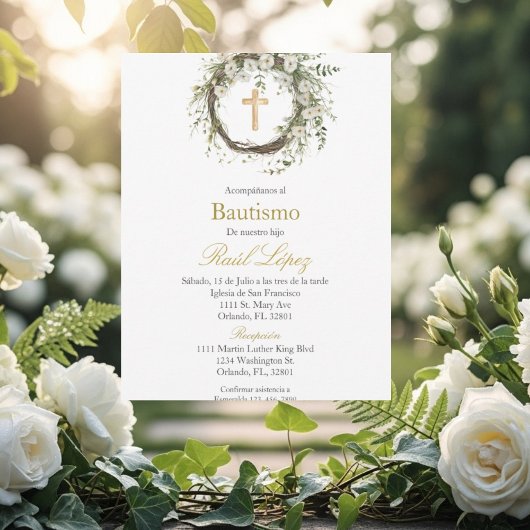 Invitation de baptême pour garçon ou fille. 