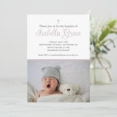 Invitation de baptême pourpre Dusty (Debout devant)