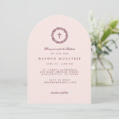 Invitation de baptême rose (Debout devant)