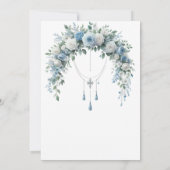 Invitation de baptême Rose Bleue & Croix d'Argent (Dos)