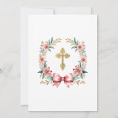Invitation De Baptême Rose Et Or Espagnol (Dos)