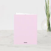 Invitation de baptême rose pour filles (Dos)