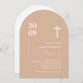 Invitation de baptême rose vif (Devant / Derrière)