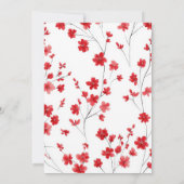 Invitation de baptême rouge botanique (Dos)