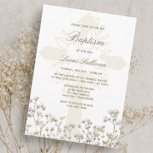 Invitation de baptême Sainte Croix Baby's Breath s