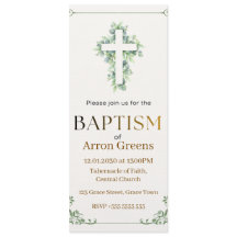 Invitation de baptême | Simple et élégant chrétien