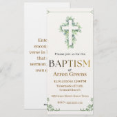 Invitation de baptême | Simple et élégant chrétien (Devant / Derrière)