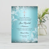 Invitation de baptême tourbillon papillon bleu jol (Debout devant)