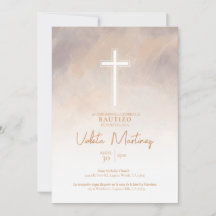 Invitation de Baptême Violet