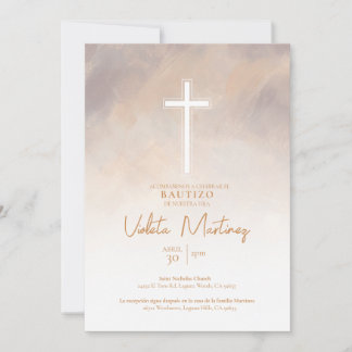 Invitation de Baptême Violet