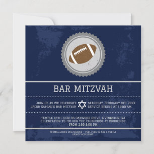 Invitation de Bar Mitzvah de football Thème sporti