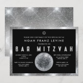 Invitation de Bar Mitzvah Disco Ball (Devant / Derrière)