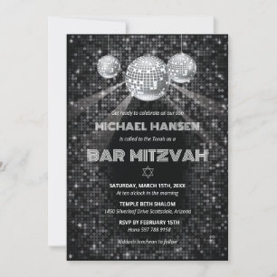 Invitation de Bar Mitzvah disco danse