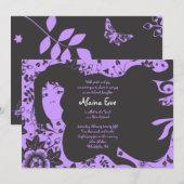 Invitation de Bar Mitzvah Fille des Fleurs (Devant / Derrière)