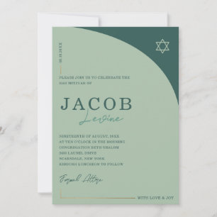 Invitation de Bar Mitzvah minimaliste moderne