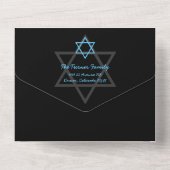 Invitation de Bar Mitzvah RSVP Bar Noir Bleu Tout (Verso)