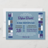 Invitation de Bar Mitzvah SO MOD (Devant)
