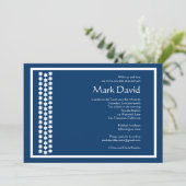Invitation de Bar Mitzvah Star David TEXTURED Navy (Debout devant)