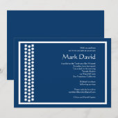 Invitation de Bar Mitzvah Star David TEXTURED Navy (Devant / Derrière)