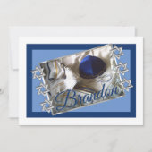 Invitation de Bar Mitzvah Tallit et Kippah (Devant)