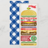 Invitation de barbecue avec hamburger empilé / Dos (Devant / Derrière)