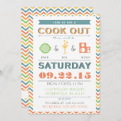 Invitation de barbecue de barbecue de nourriture, (Devant / Derrière)