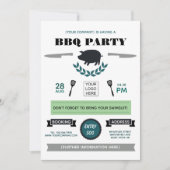 Invitation de barbecue d'entreprise avec logo (Devant)
