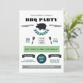 Invitation de barbecue d'entreprise avec logo (Debout devant)