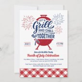 Invitation de barbecue du 4 juillet Grill and Chil (Devant)