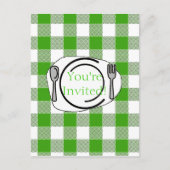 Invitation de barbecue En vichy vert (Devant)