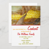 Invitation de barbecue - épi de maïs (Devant / Derrière)