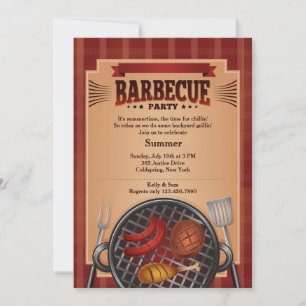 Invitation de barbecue sur grill