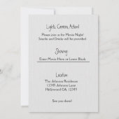 Invitation de bardeau de soirée cinéma (Dos)