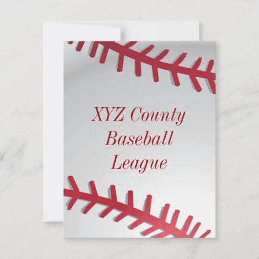 Invitation de base-ball (Devant)