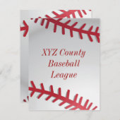 Invitation de base-ball (Devant / Derrière)